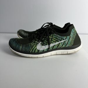 Nike Free 4.0 Flyknit Men's Size 12 Green White Running Shoes Rare 717075-302